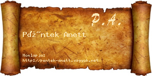 Péntek Anett névjegykártya